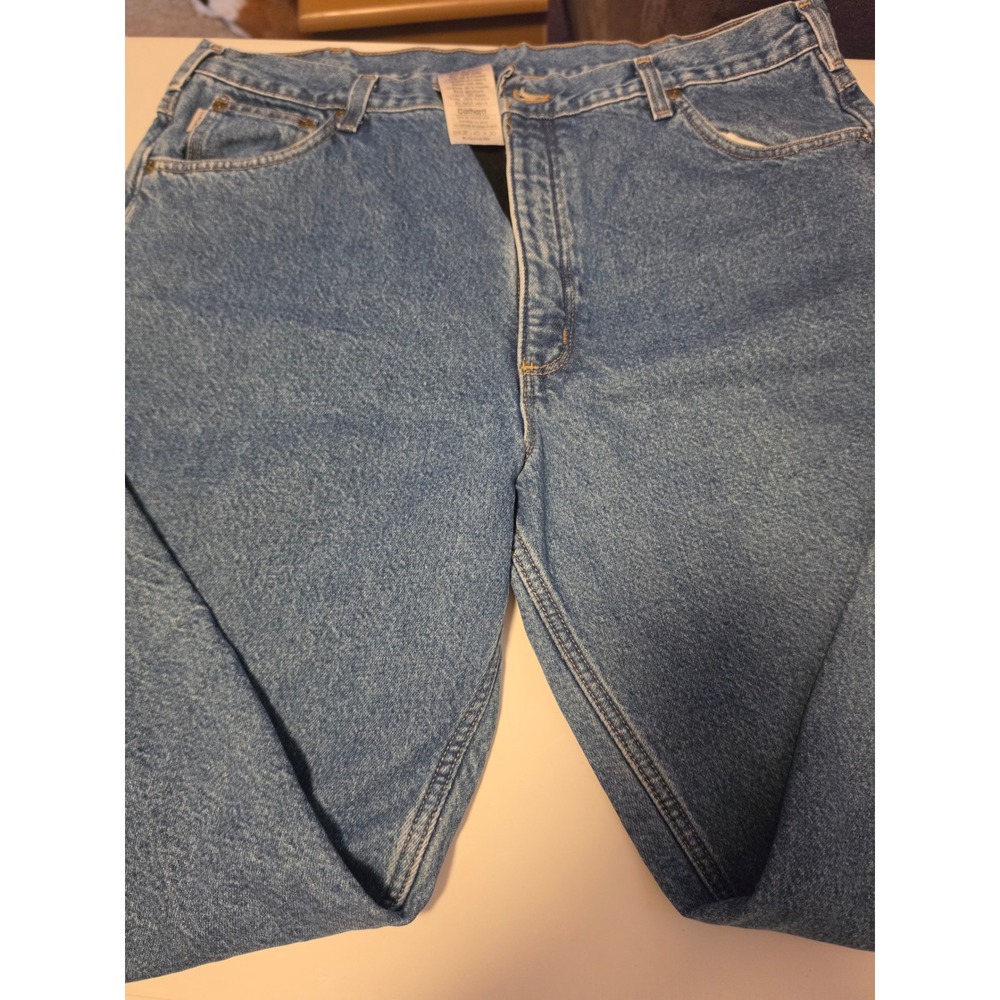 Carhartt DST Fleece Lined Relaxed Fit Jeans Mens 40x30 Blue Denim Work Pant